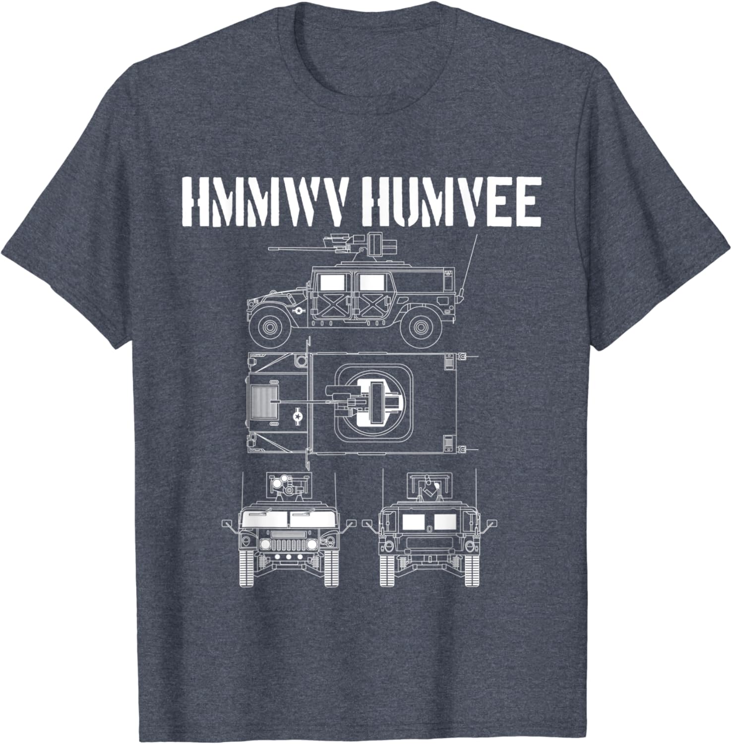 Humvee Military Combat Vehicle Schematic HMMWV Humvee T-Shirt